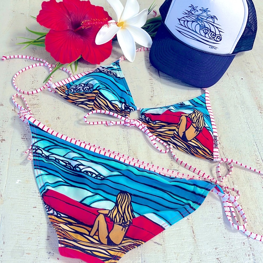 🌊🌴 Rip Curl Heather Brown Surf Siren Tie Bikini